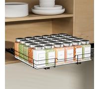 ZDDLOINP Étagère à Épices, Organisateur de Placard, Porte epice pour Rangement Placard Cuisine, Rangement Et Organisation De Cuisine, Noir P27*L32.2*H6CM