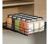 ZDDLOINP Étagère à Épices, Organisateur de Placard, Porte epice pour Rangement Placard Cuisine, Rangement Et Organisation De Cuisine, Noir P26.4*L17.2*H5.6CM