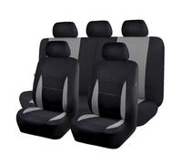ZDDYUU 9 Pièces Set Complet Housses De Siège Voiture pour Nissan Navara 2004-2024, Siège Auto Respirant Antidérapant Housses Siège Avant Et Arrière,Black and Grey