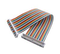 ZDE Câble plat GPIO arc-en-ciel 40 broches - 20 cm - Compatible avec Raspberry Pi 5 4B 3 2 modèle B B+ (mâle à femelle)