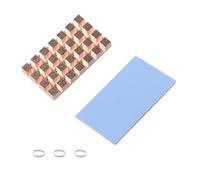 ZDE Dissipateur thermique M.2 2242 NVMe NGFF SSD 32 x 18 x 4 mm en cuivre avec coussinet thermique en silicone compatible avec Raspberry Pi 5 AI Module SSD PC ordinateur portable M.2 2242 SSD NVMe PS5