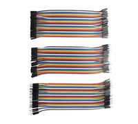 ZDE Lot de 120 câbles plats de 15 cm pour platine d'expérimentation - 40 broches femelle/mâle/mâle - Compatible avec Arduino et Raspberry Pi Breadboard