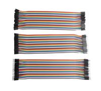 ZDE Lot de 120 câbles plats de 20 cm pour platine d'expérimentation - 40 broches femelle/mâle/mâle - Compatible avec Arduino et Raspberry Pi Breadboard