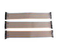 ZDE Lot de 120 câbles plats de 40 cm pour platine d'expérimentation - 40 broches femelle/mâle/mâle - Compatible avec Arduino et Raspberry Pi Breadboard