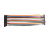 ZDE Lot de 40 câbles plats de 20 cm pour platine d'expérimentation, femelles vers femelles, espacement de 2,0 mm à 2,54 mm, compatibles avec Arduino et Raspberry Pi Breadboard