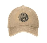ZDEDPWNKU Fleur de la Vie Espace Temps Tai Chi Yin Yang Casquettes de Baseball Décontractées en Jean usé Earth Tao Sun Sun Style d’entraînement Unisex Casquette