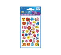 ZDesign CREATIVE Sticker "fleurs" multicolore 3 feuilles à 39 stickers