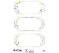 ZDesign HOME Étiquettes de ménage avec cadre décoratif octogonal 3 feuilles à 3 stickers