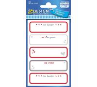 ZDesign HOME Étiquettes de ménage "Rectangulaire avec texte" 2 feuilles de 5 étiquettes