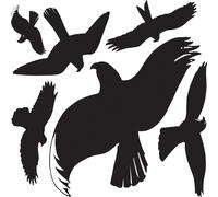 ZDesign HOME Oiseaux d'avertissement de fenêtre autocollants noirs 1 feuille à 6 pièces