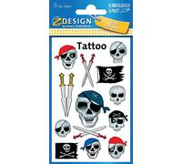 ZDesign KIDS tatouages pour enfants "Têtes de mort" multicolores 1 feuille à 13 tatouages