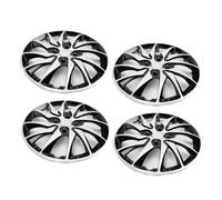 ZDETGU 14 Pouces Enjoliveurs, Jantes en ABS Couvre-Roues (Silver Black) | Ajustement universel pour les roues en acier R14, léger et facile à installer, améliore l\'apparence du véhicule.