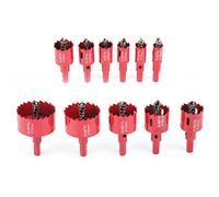 ZDETGU 16-53 Mm M42 Ensemble de Scies-cloches en Acier Rapide 11 Pièces Forets de Coupe-trou pour le Bois, le Métal et les Armoires Kit de Scie-cloche Bimétallique Professionnel pour le Perçage