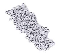 ZDETGU 300 Pièces de Perles Numériques en Acrylique 7x7mm, Perles Blanches pour la Fabrication de Bijoux, Bracelets à Faire Soi-même, Décorations d'apprentissage pour Enfants, Fournitures Artisanales