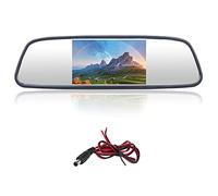 ZDETGU 5 Pouce Rétroviseur Affichage Moniteur Écran Auto Inverse Caméra Universel pour Voiture Camion avec 2 Canaux D'entrée V1/V2 Commutateur DC12-24V