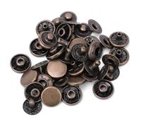 ZDETGU 50 Jeux de Boutons Pression en Laiton Pur Bouton Rond pour Bagages et Accessoires de Décoration en Tissu 15mm Bronze (10mm)