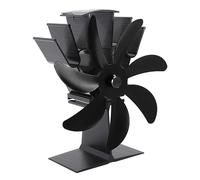 ZDETGU 7 Ventilateur de Poêle à Moteur de Chaleur pour Brûleurs à Bois et Cheminées Circulation Efficace en Finition en Argent (Black)