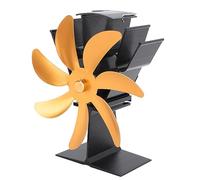 ZDETGU 7 Ventilateur de Poêle à Moteur de Chaleur pour Brûleurs à Bois et Cheminées Circulation Efficace en Finition en Argent (Gold)