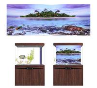 ZDETGU Affiche Adhésive de Plage en Forme de Cocotier, Effet 3D, pour Décoration de Poissons d'aquarium (122 * 46 cm)