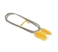 ZDETGU Brosse pour Tuyau d'aquarium Flexible à Double extrémité avec Poils en Nylon et Poignée en Acier Inoxydable pour Pompe à Poisson, Tube de Vidange, Nettoyage d'évier de Cuisine (Yellow)