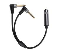 ZDETGU Câble Adaptateur Stéréo à Double Mono 6.35mm, Séparateur plaqué or pour Amplificateurs Mélangeurs Microphones Convertisseur en Alliage d'aluminium