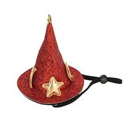 ZDETGU Chapeau de Hamster à Motif Lune et étoile, Costume pour Petits Animaux, Lapins, Cochons d'Inde et Autres Petits Animaux de Compagnie (rouge)