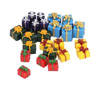 ZDETGU Coffret Cadeau de Noël Miniature pour Maison de Poupée, 25 Pièces, Décorations de Vacances en 5 Couleurs, Accessoires de Maison de Poupée à l'échelle 1:12 pour Affichages Festifs et Jeux