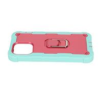 ZDETGU Coque pour 13 Pro avec Support Rotatif et Support gainé 6,7 Pouces Coque Blindée en TPU Souple Texture Antidérapante Dos Rigide en PC Alliage d'aluminium Dissipation Thermique (Vert + Rose)