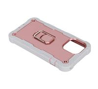 ZDETGU Coque pour 13 Pro avec Support Rotatif et Support gainé 6,7 Pouces Coque Blindée en TPU Souple Texture Antidérapante Dos Rigide en PC Alliage d'aluminium Dissipation Thermique (Gris + Or Rose)