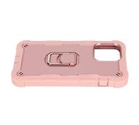 ZDETGU Coque pour 13 Pro avec Support Rotatif et Support gainé 6,7 Pouces Coque Blindée en TPU Souple Texture Antidérapante Dos Rigide en PC Alliage d'aluminium Dissipation Thermique (Rose + Or Rose)
