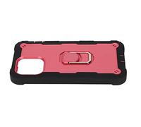 ZDETGU Coque pour 13 Pro avec Support Rotatif et Support gainé 6,7 Pouces Coque Blindée en TPU Souple Texture Antidérapante Dos Rigide en PC Alliage d'aluminium Dissipation Thermique (Noir + Rose)