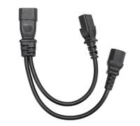ZDETGU Cordon d'alimentation IEC320 C14 vers C15 C13, Câble Adaptateur Répartiteur en Y à 2 Sorties pour Ordinateur Portable, Imprimante, Projecteur, Serveur PDU, UPS, Ignifuge, Conception