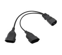ZDETGU Cordon d'alimentation Répartiteur IEC320 C14 vers 2 EU4.0, Câble en Y pour Ordinateur Portable, Imprimante, Haut-Parleur, Hôte UPS, Ignifuge, PVC, 0,32 M, Conception Compacte