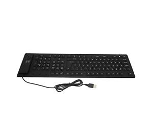 ZDETGU Découvrez la Polyvalence du Clavier en Silicone Pliable des 109 Touches pour Une Frappe Silencieuse et Efficace à la Maison ou au Bureau (Black)