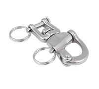 ZDETGU Émerillon à Mâchoire, Acier Inoxydable 316, Manille à Pression Robuste avec Goupille, 2,8 Pouces, pour Drisse de Spinnaker de Voilier,avec Anneau Fendu sur Goupille de Piston (70mm)