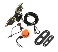 ZDETGU Ensemble de Harnais en Laisse en Lézard avec Chapeau et Papillon pour Les Petits Animaux Domestiques avec Un Design d'aile pour Faire Briller Votre Reptile (Chapeau Orange + nœud Papillon au