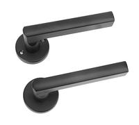 ZDETGU Ensemble de Serrure de Chambre à Coucher avec Clés - Panneau épais et Roulements Silencieux - Grand Bouton pour - Poignée de Porte Intérieure en Aluminium, Fer et Acier - Finition Noire pour