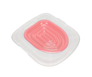 ZDETGU Entraîneur de Toilettes pour Chats pour Animaux de Compagnie - Plateau Amovible pour Un Entraînement Facile et Blanc avec Support Intérieur (Plateau Blanc, 1 Support Intérieur Rose)