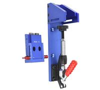 ZDETGU Gabarit de Perçage de Poche avec Pince à Bascule et Foret étagé pour le Travail du Bois - Finition Anodisée en Alliage d'aluminium - Compatible avec les Joints de Rails de Pieds, les