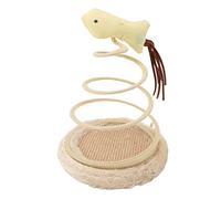 ZDETGU Jouet pour Chat à Plaque à Ressort Pliable avec Base à Gratter - Jeu Debout Interactif pour Chats d'intérieur (Poisson)