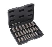 ZDETGU Kit d'extraction de 26 Pièces - Ensemble de Dissolvant dénudé avec Tournevis 3/8", Douille Hexagonale et Conception en Spirale à Gauche pour Vis, écrous et Goujons Endommagés - Essentiel