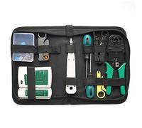 ZDETGU Kit d'outils 14 Pièces, Sertisseuse et Testeur de Câbles LAN Professionnels pour Réparation Ethernet, Sac de Matériel Portable avec Testeurs RJ45 RJ11, Compatible Cat5 Cat6, IT
