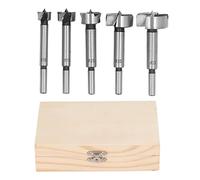 ZDETGU Kit d'outils de Perçage de Trous, 5 Pièces, Foret Forstner à Tige Ronde 15mm 20mm 25mm 30mm 35mm