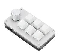 ZDETGU Mini Clavier de Jeu Mécanique à 6 Touches, Programmable à Une Main avec Bouton pour OS X Plug and Play (Noir Blanc)