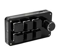 ZDETGU Mini Clavier de Jeu Mécanique à 6 Touches, Programmable à Une Main avec Bouton pour OS X Plug and Play (Tout Noir)