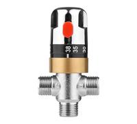 ZDETGU Mitigeur Thermostatique pour Douche et Baignoire, Vanne de Contrôle de la Température en Cuivre avec Verrouillage, Double Filtre, Ajustement Universel pour Chauffage Solaire, Baignoire,