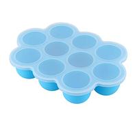 ZDETGU Plateau de Congélation Alimentaire en Silicone, Récipient Réutilisable à 10 Trous avec Couvercle pour Aliments Faits Maison Violet (BLUE)