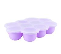 ZDETGU Plateau de Congélation Alimentaire en Silicone, Récipient Réutilisable à 10 Trous avec Couvercle pour Aliments Faits Maison Violet (PURPLE)