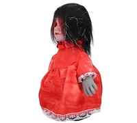 ZDETGU Poupée de Marche Effrayante, Accessoire d'halloween activé par la Voix et Le Toucher avec des Yeux Rouges Clignotants et Une Poupée Hantée Effrayante pour Les Fêtes (Z113 bébé fantôme