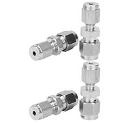 ZDETGU Raccord à Compression en Acier Inoxydable, Adaptateur de Tube Droit à Double Virole pour la Conception de Tuyaux, Installation Facile, Structure Stable Anti-fuite, Large Application (Ф1/8-Ф1/4)